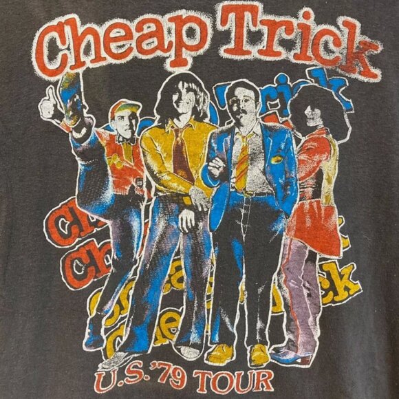 Cheap Trick Hard Rock Band Stacked Logo T-Shirt Short Sleeve Black S-2XL Shirt - Picture 1 of 2